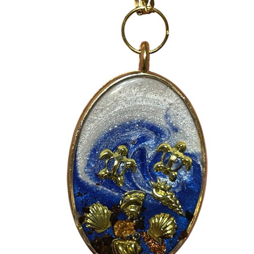 Sea jewelry new with gold steel chain and pendant
