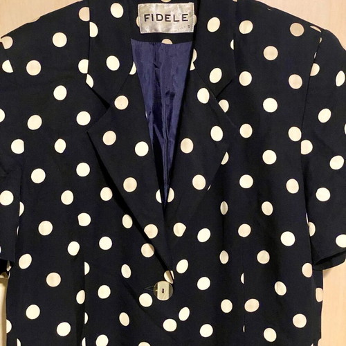 Fidele Blue Polka Dot Jacket Like New, Size L