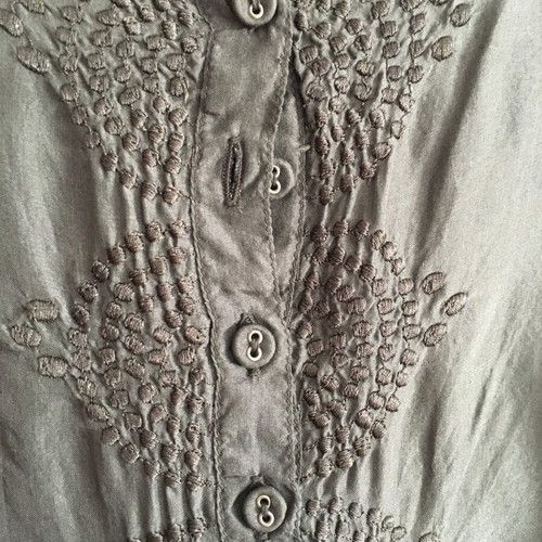 Retro 100% silk shirt, M, grey