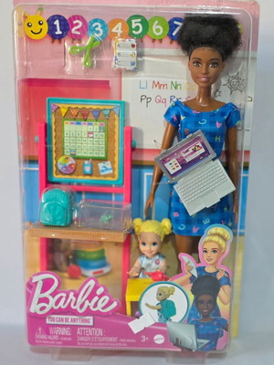 Barbie Teacher Brunette Doll with Child New