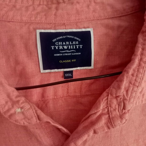 Charles Tyrwhitt linen shirt, 3XL, pink