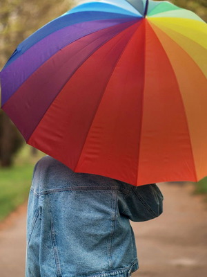 Legami Milano Umbrella with Cane Multicolor New