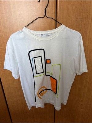 Zara short-sleeve blouse like new, white, size M