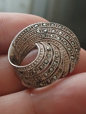 Silver Jewelry Pendant and Brooch with Marcasite, Like New