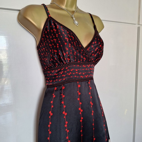 Ted Baker ladies silk dress with ribbon tie back size 3, like new
