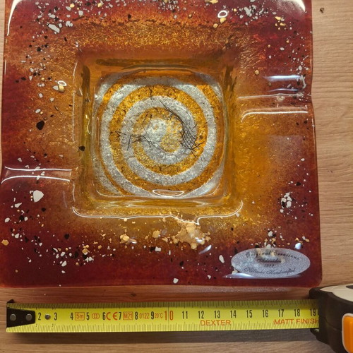 Glass decorative ashtray like new