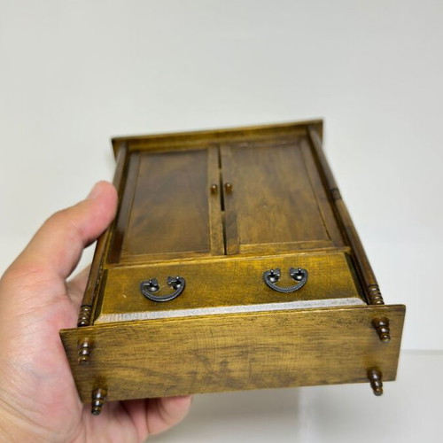 Wooden miniature wardrobe for dollhouse or decoration