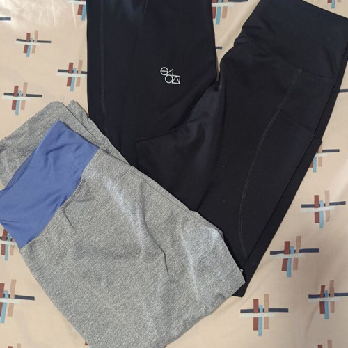 H&M black Capri leggings and Crivit grey leggings, size S