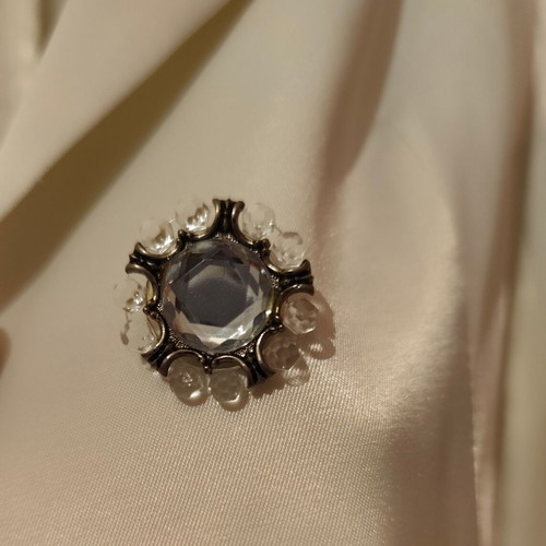 ZIC ZAC white satin jacket used, size S