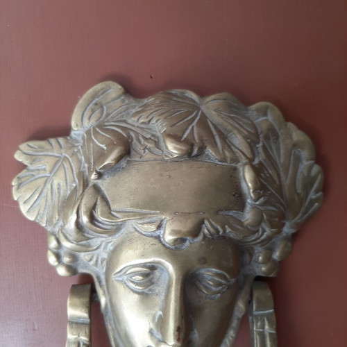 Bronze door knocker with Dionysus design, like new