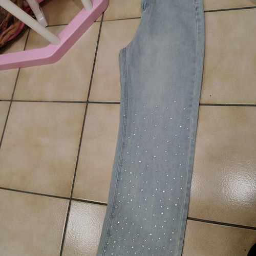 Anel jeans denim pants with rhinestones new, size S