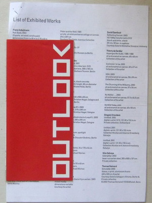 Outlook 2003 contemporary art exhibition program like new