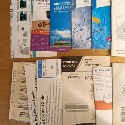 Manuals collection like new from vintage electronic devices