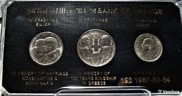  30 asimenies drachmes 1963 & 1964 , & 20 asimenies drachmes 1960 .