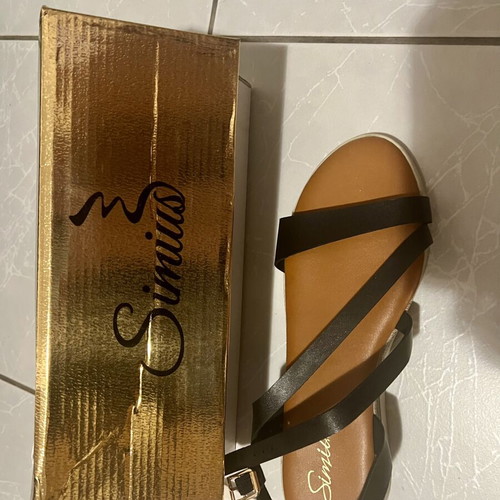 New black platform sandals, size 39, with box