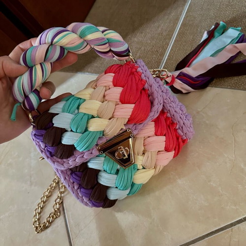Colorful braided shoulder bag new