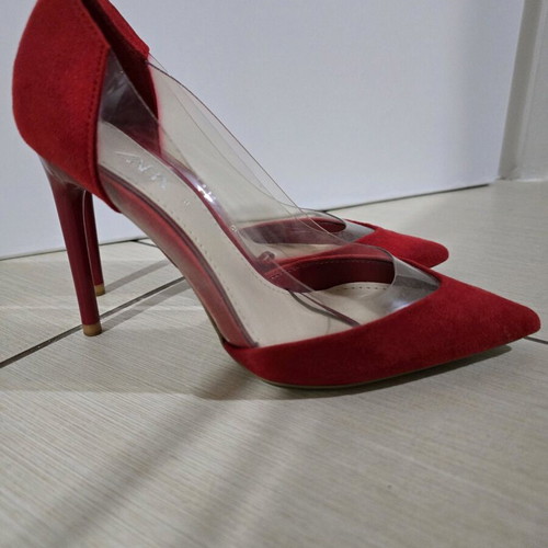 Zara red pumps with transparency size 36 like new