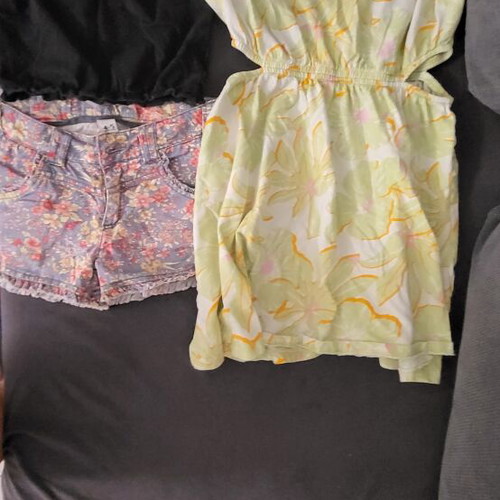 Dress, short top and shorts used, multicolor, Zara and Energizers, ages 5-8