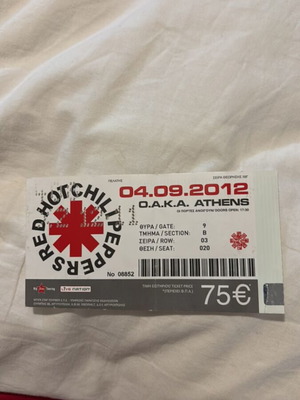 Red Hot Chili Peppers ticket 2012 like new