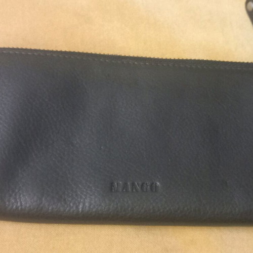 Mango leather wallet used, black