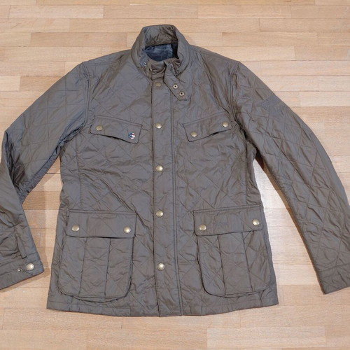 Barbour International Steve McQueen Quilted Moto Jacket XL like new, olive green