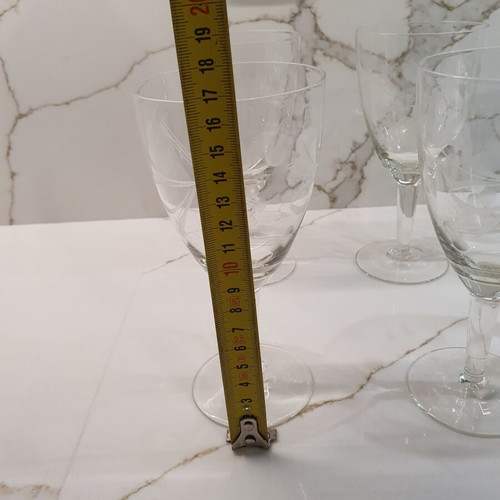 Vintage crystal large stemmed glasses set of 6 like new