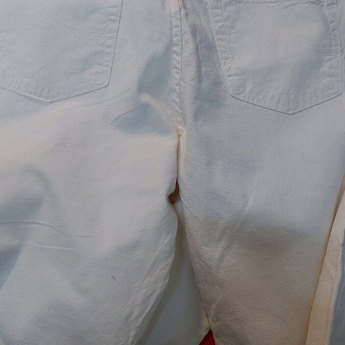 Men's 100% Cotton Pants Size 34 Long Beige Like New With Buttons