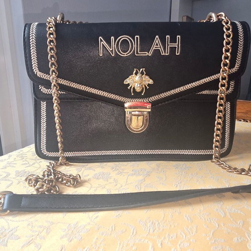 Nolah crossbody bag used, black with worn chain