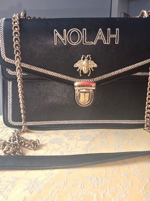 Nolah crossbody bag used, black with worn chain