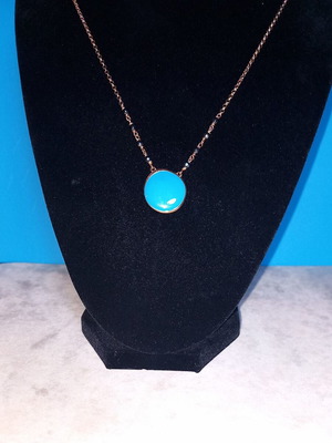 Gregio silver gold-plated necklace with blue enamel and hematite stones