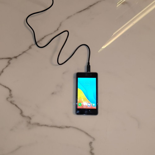 Leagoo smartphone used, black, memory card included