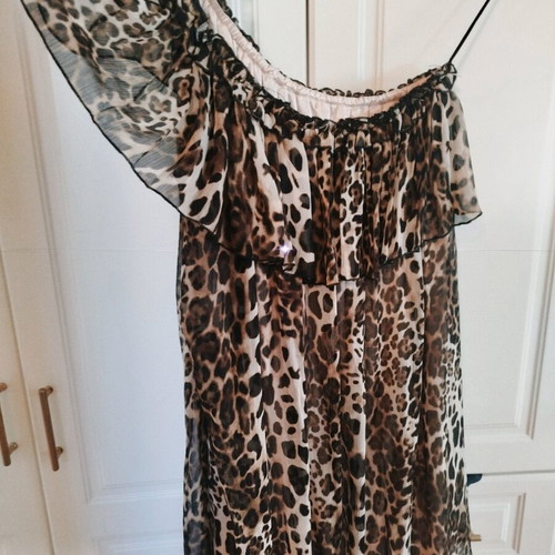 Leopard dress ZIC ZAC like new, one size, beige and brown