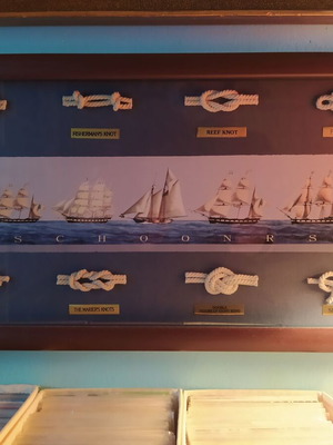Nautical Knot Shadow Box Schooners theme large 57cm like new
