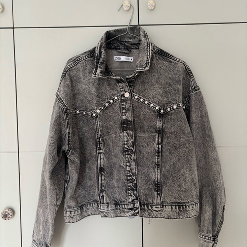 Zara denim jacket new, grey