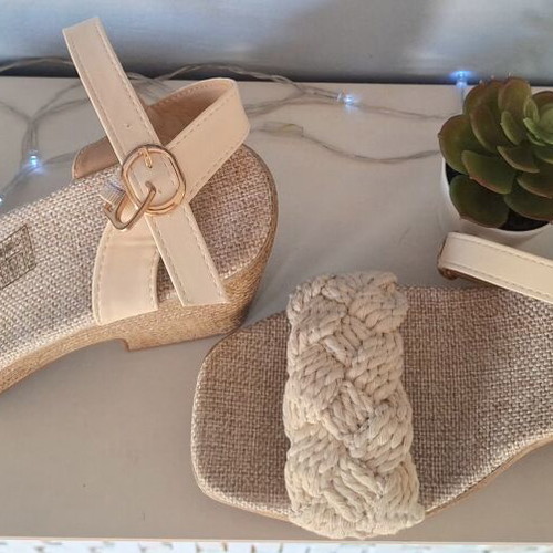 Beige platform sandals new, summer style