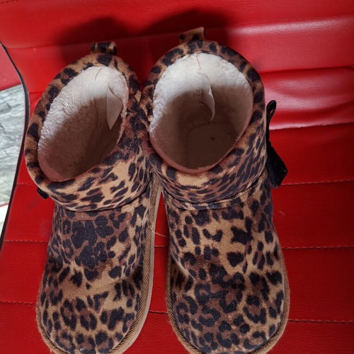 Children's leopard print boots used, size 32-33 H&M