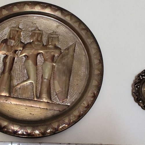5 Egyptian bronze plates