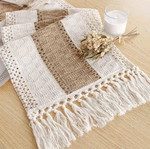 Runner table linen handmade new with boho fringes 30x160