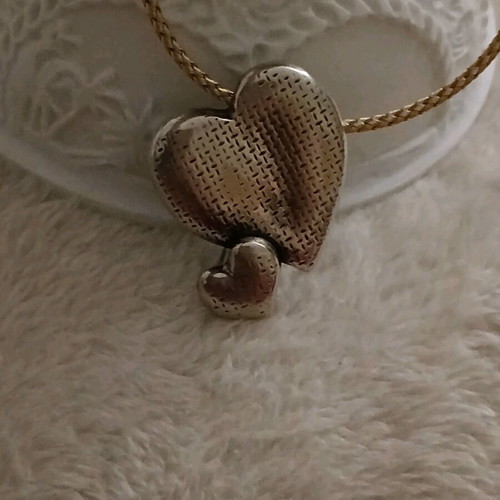 Handmade large silver 925 heart brooch/pendant new