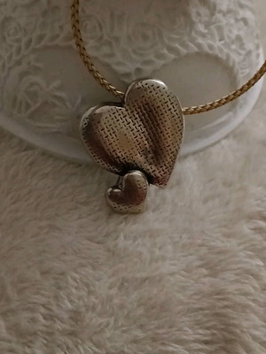 Handmade large silver 925 heart brooch/pendant new