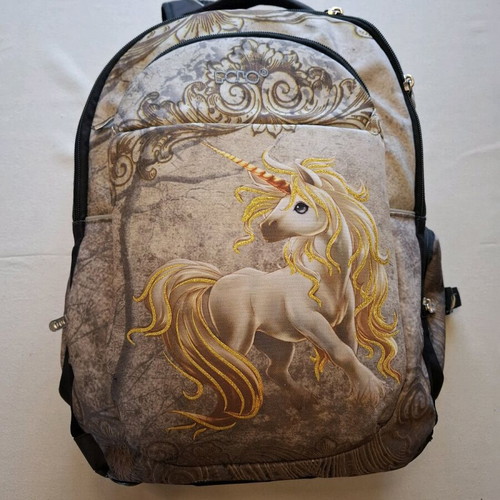 Polo Authentic School Backpack like new with 5 compartments and waterproof cover