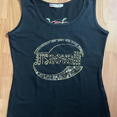 Euromoda top size M like new, black with embroidery and sequins