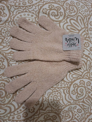 Beige chenille gloves new