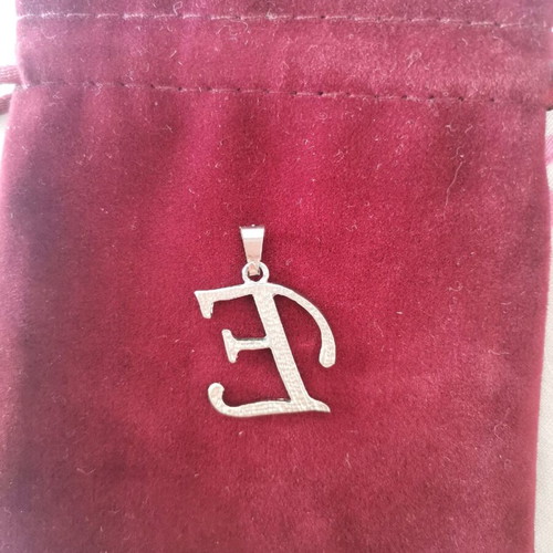 Monogram E jewelry used, silver with zircon, brass