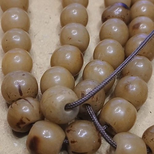 Sudurus mastic worry beads used, 53 handmade beads with silver elements