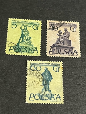 Stamps used, set of 3 pieces