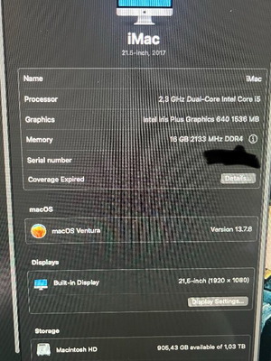 iMac 21.5” 2017 like new