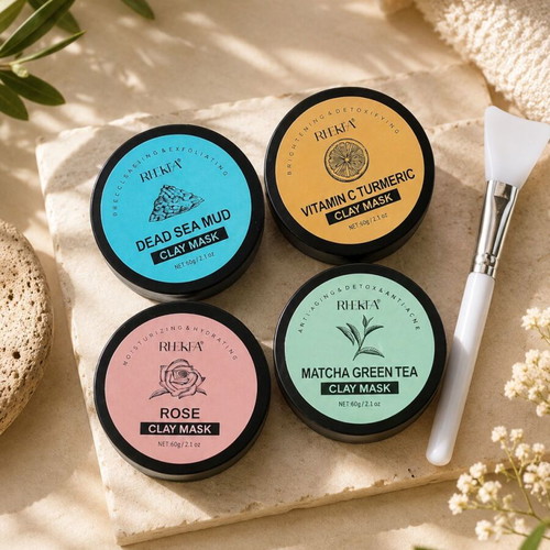 Rnekfa Clay Mask Kit 4 masks 60ml with application brush new