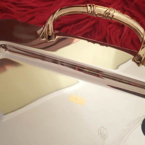 Prestige Engraved Tray unused, 18/10 stainless steel with 24 carat gold embossing