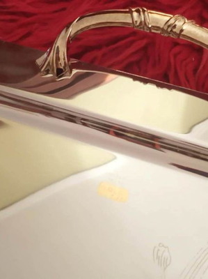Prestige Engraved Tray αχρησιμοποίητο, ανοξείδωτο ατσάλι 18/10 με χρυσή ανάγλυφη διακόσμηση